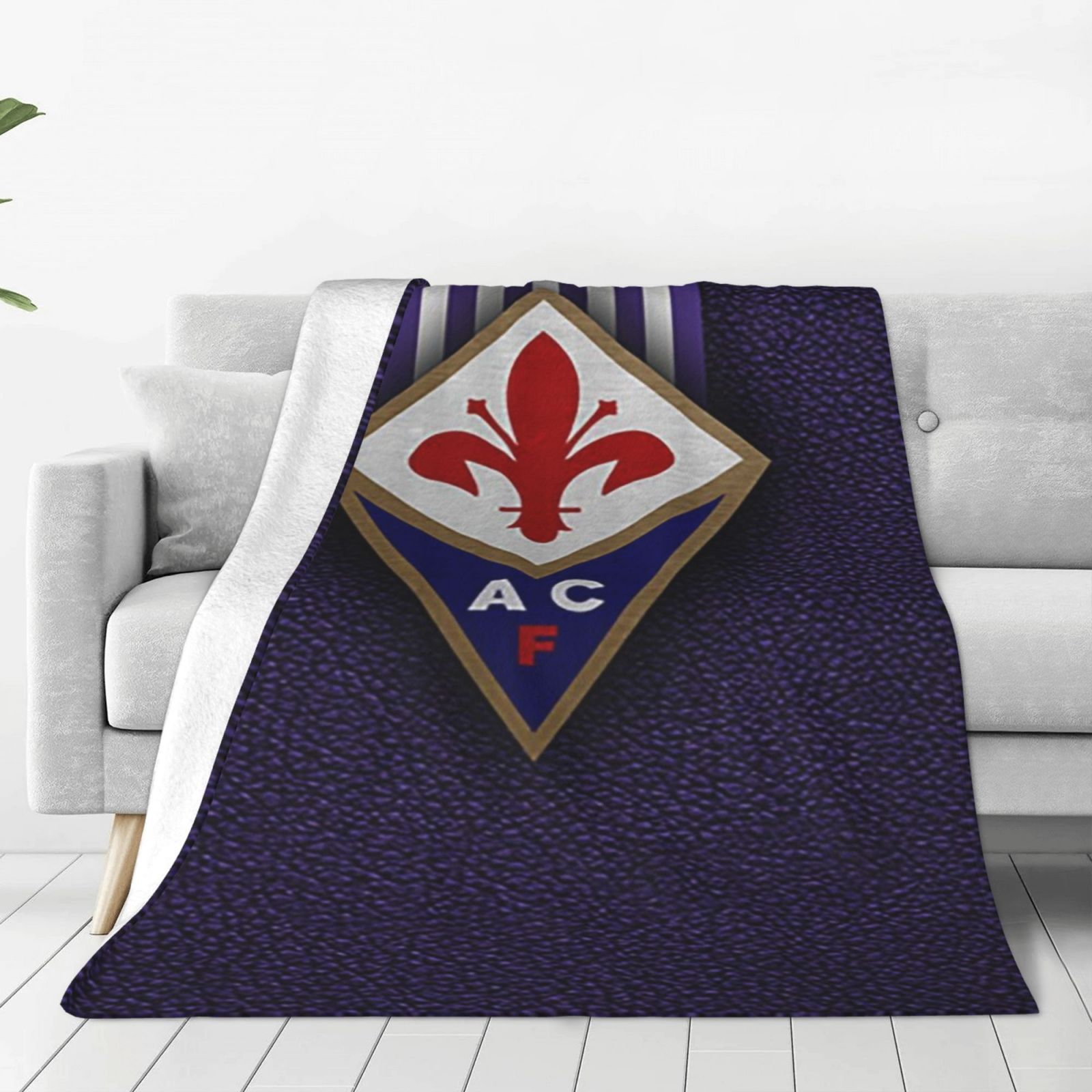 

Acf Fiorentina Throw Blanket - Cozy & Stylish For Home, Sofa, Bedroom, Game Watching & Travel - , - Perfect Gift For Sports Enthusiasts