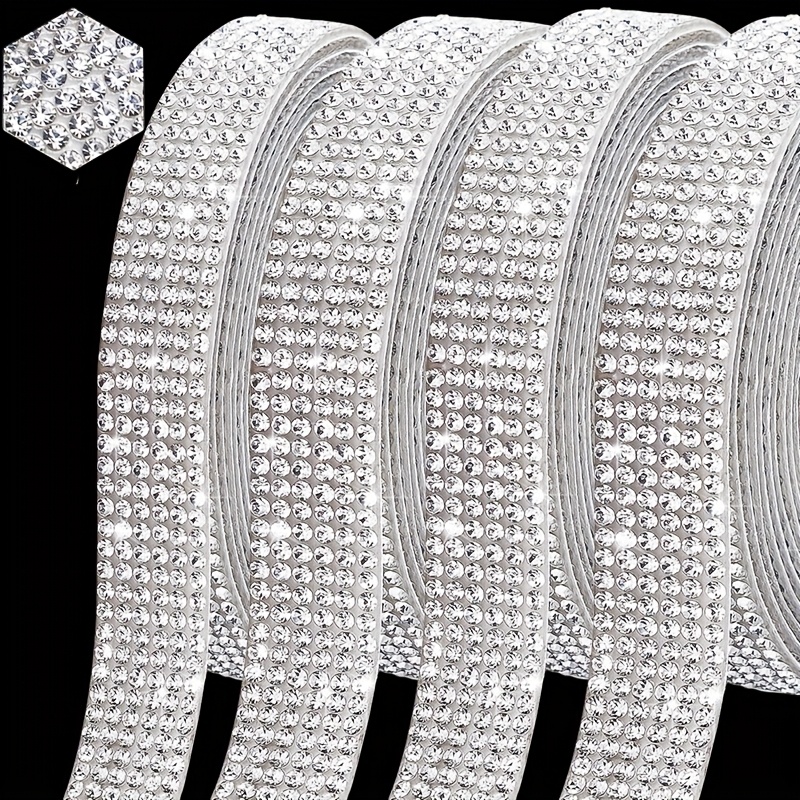 E-shop 4 Rollen (50 cm pro Rolle) - Selbstklebende Strass-Sticker - Geeignet für Hochzeiten, Partys, Autos, Handys, Spiegel, Schmuck, - Bastelbedarf,