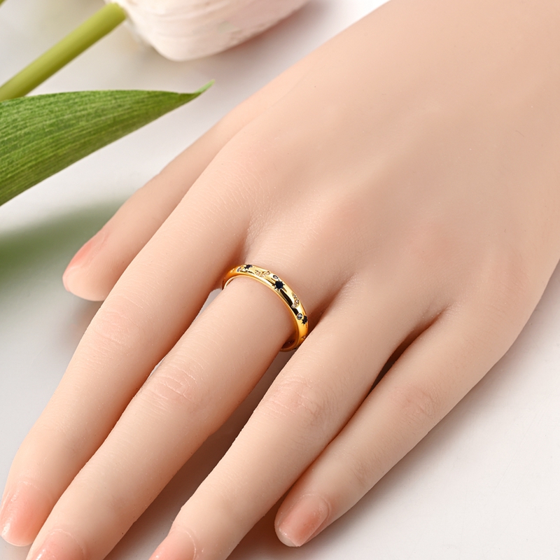 Elegant 925 Sterling Silver Starry Night Ring