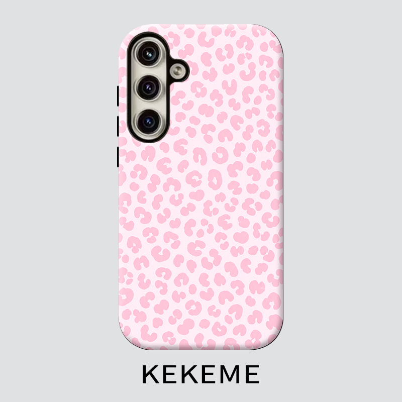 TEMU Phone Case - Kekeme Pink Leopard Print Film 2-in-1 Applicable To Galaxy S26 S25 S24 S23 S22 S21 S21  S21 Fe Edge S20 A15 A16 A17 A23 A32 A34 A35