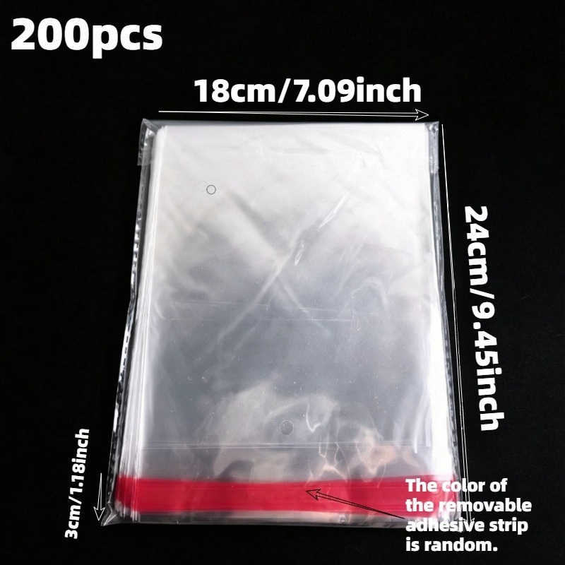 TEMU 200 pezzi Sacchetti di plastica OPP trasparenti, adatti per gioielli, regali, cancelleria e esposizione di prodotti, buste, segnalibri e