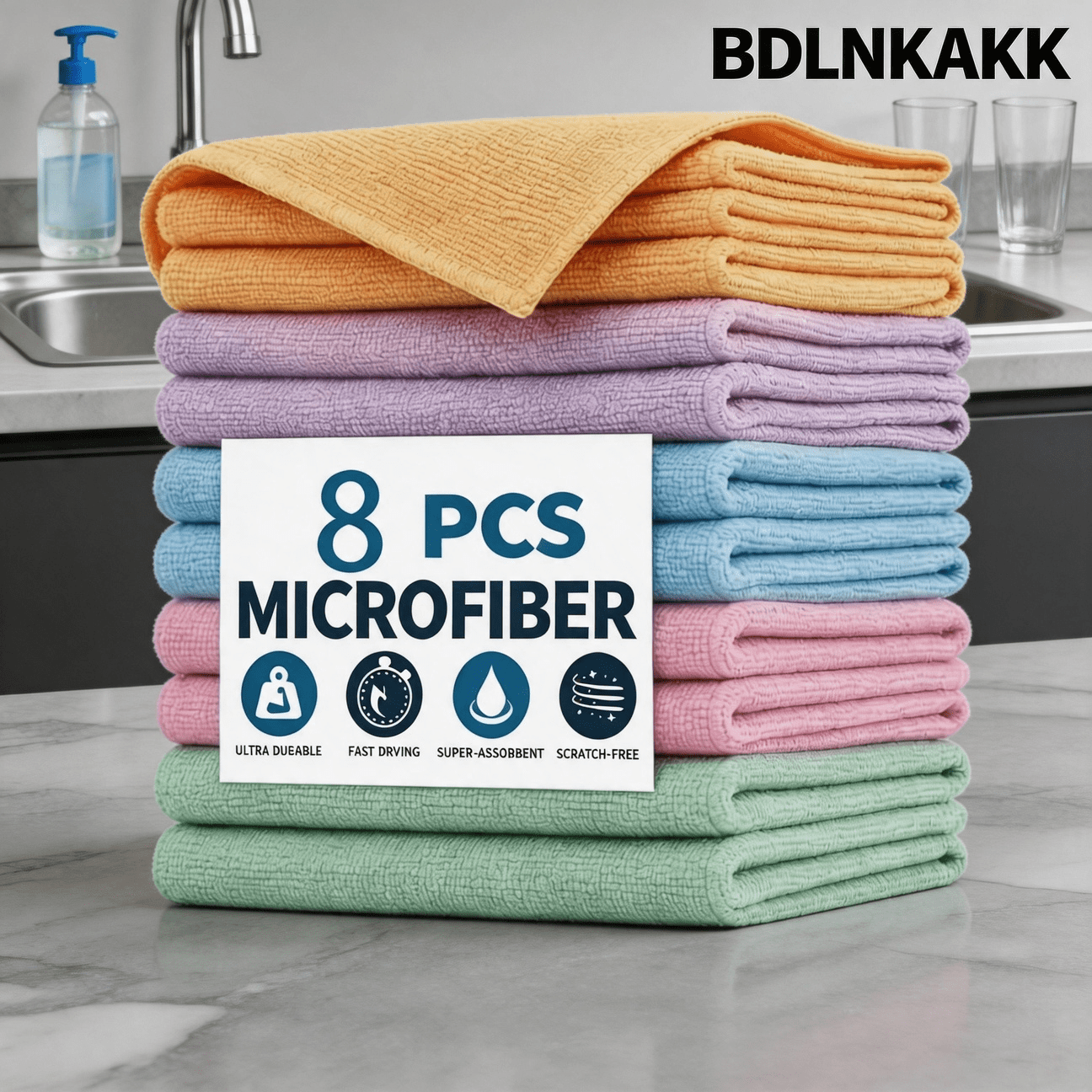 TEMU BDLNKAKK [ de 8 pièces] 8 chiffons de nettoyage aléatoires, serviettes absorbantes polyvalentes | Convient pour le nettoyage de , de , du salon,