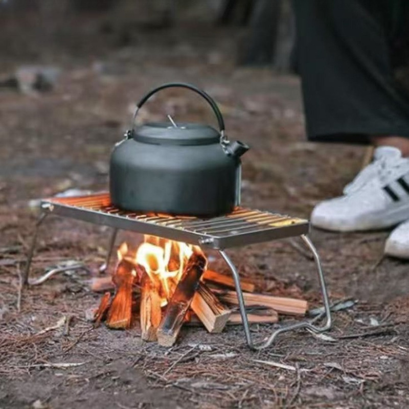 Portable Stainless Steel Camping BBQ Grill, Foldable Barbecue Grill, Suitable for Outdoor Camping, Picnics, and Fishing, 2 Styles Available, Non-Contact Food