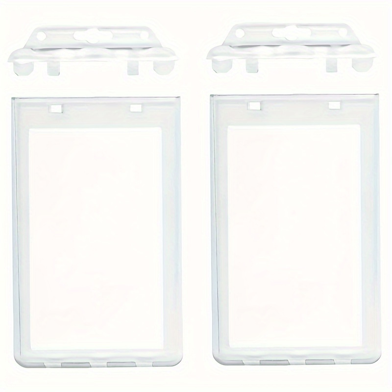 TEMU 2d Vertical Hard Plastic Case For -pack Of Permanent Locking Id Badge Holders, Less Used Cards Like Access Cards And Student Ids