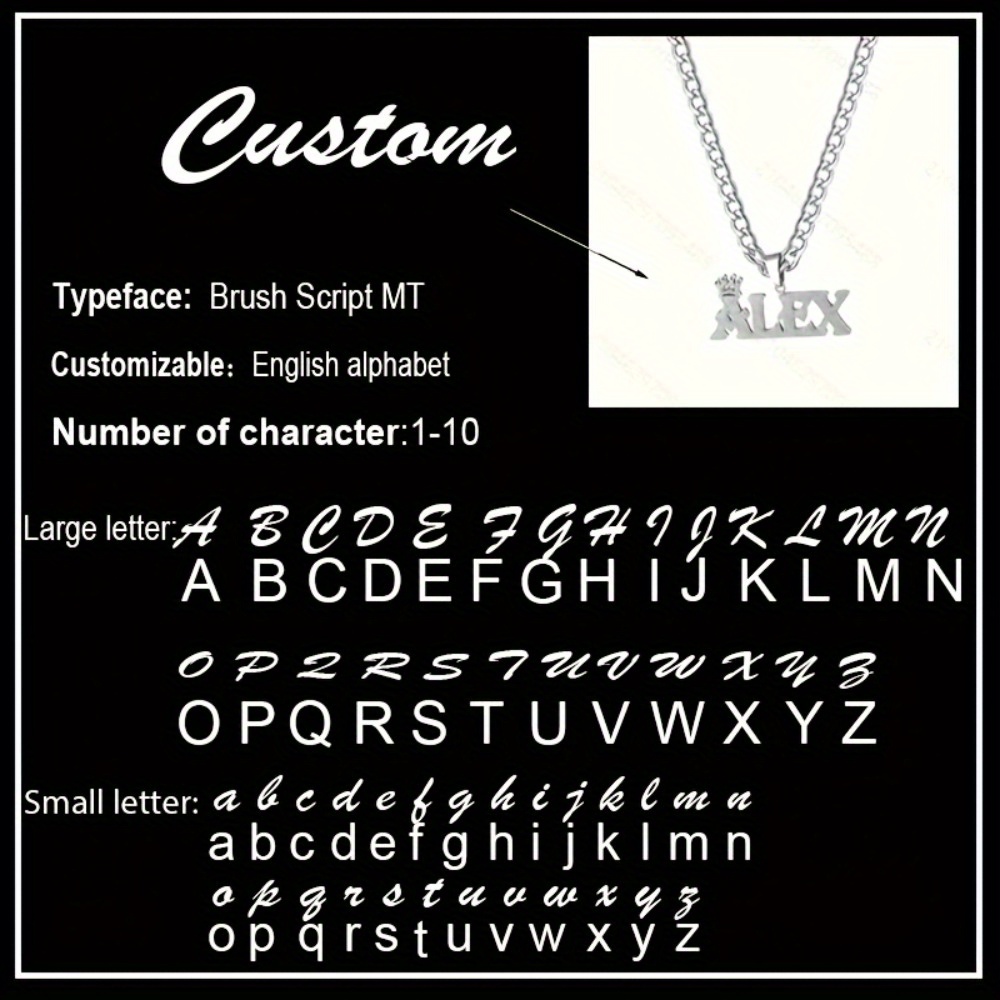 TEMU (includes Greeting Card) Custom Name Double Layer Necklace Personalized Crown Double Nameplate Pendant Stainless Steel Cuban Chain Men's Jewelry