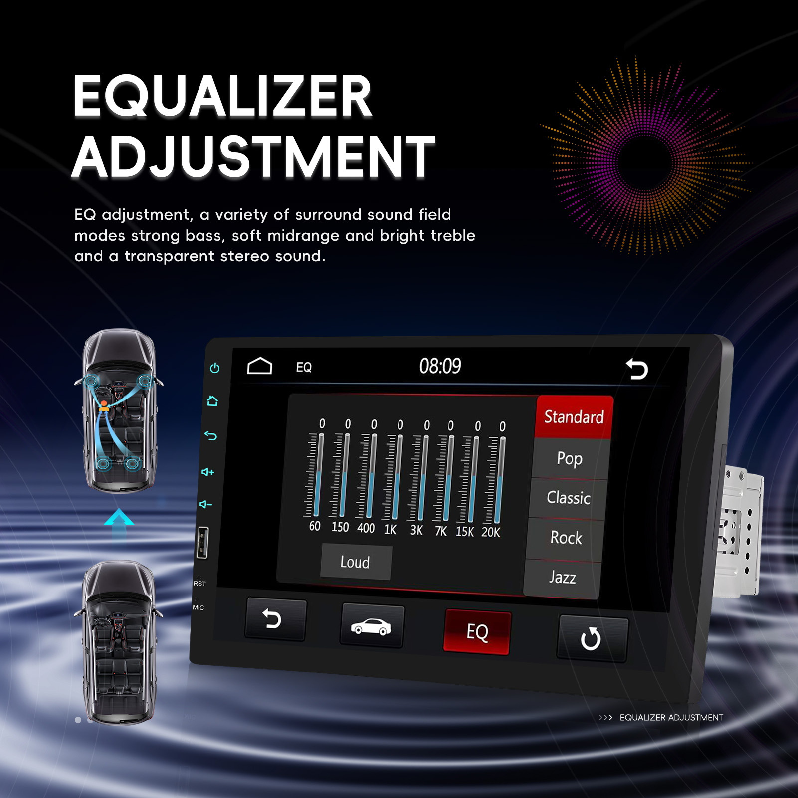 9-Inch 1DIN Touch Screen Car Stereo Radio with Wired Mirror Link MP5 Multimedia Player Support Wireless, FM Radio, USB, EQ, Steering Wheel Control for Car Supports multiple languages+Rearview Camera(optional), Vehicle Entertainment System, Indash Receiver, Sleek Dashboard Unit, Touch Screen Display, Sturdy Mounting, Durable Construction, Eq Audio System, USB Compatible Player, Car Enthusiasts, Techsavvy Users
