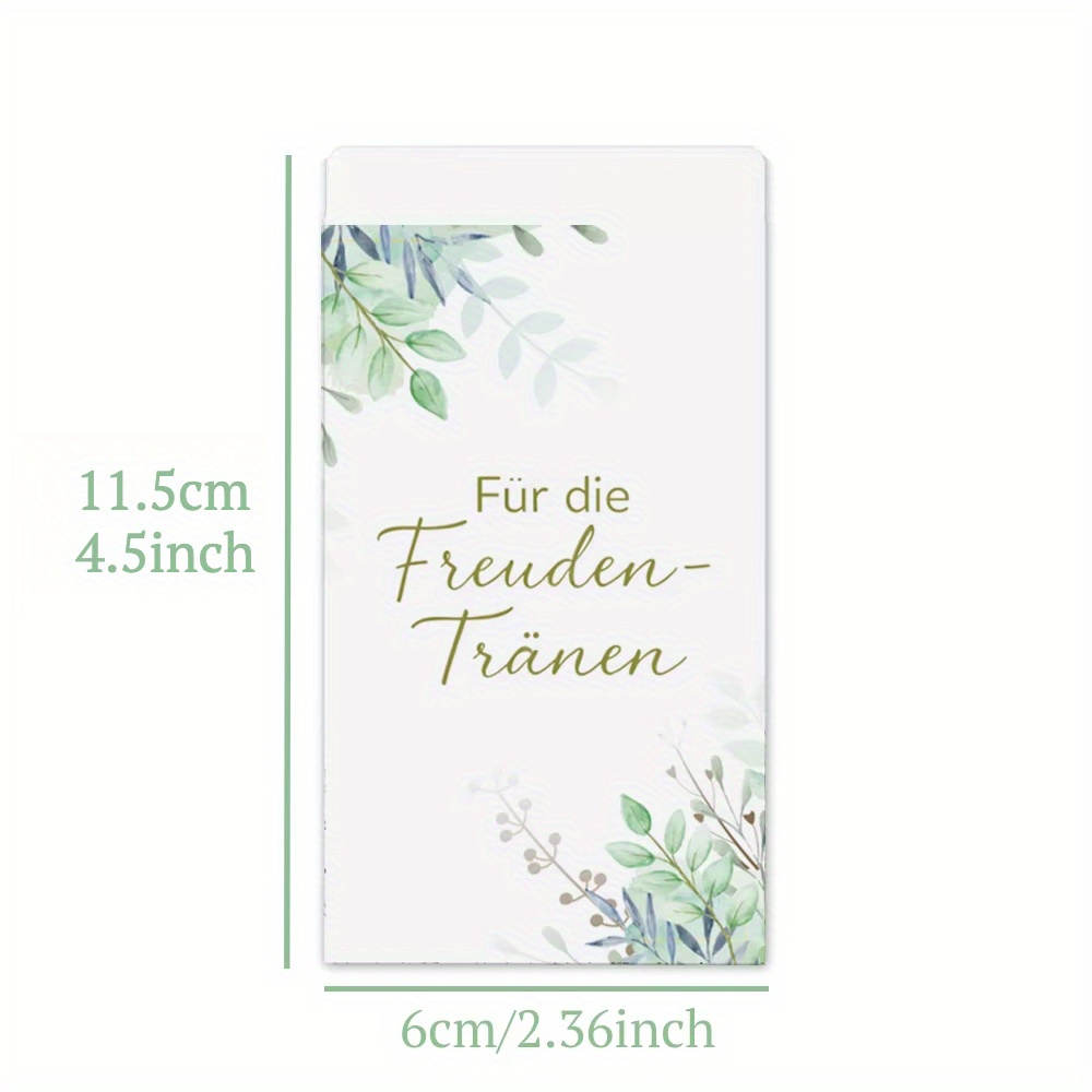 E-shop 50 Stück „Tränen der Freude“ Hochzeits-Geschenktüten – Grüne Eukalyptus-Wasserfarben-Design, Rustikale Papierbeutel für Gäste,