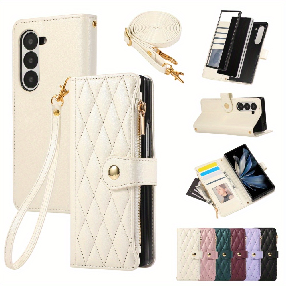TEMU Phone Case: Small Side Zipper For Zfold3/ 4/ 5/ 6/ 7 Full Coverage Anti-fall Mobile Phone Case
