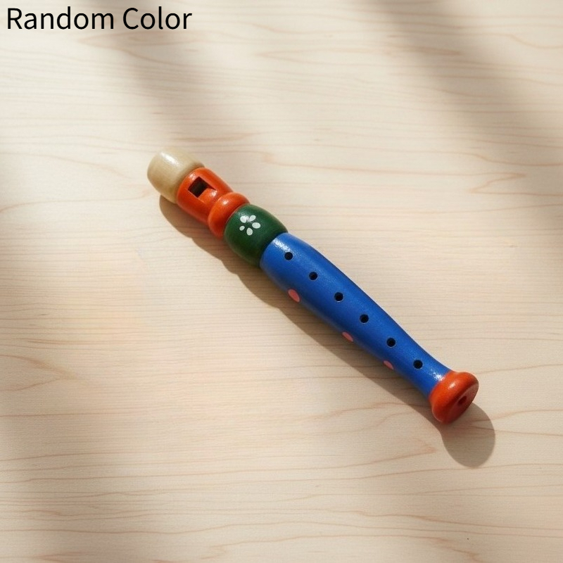Image of 1pc Beginner-friendly Wooden Cartoon Flute - 6-hole Recorder, Perfect Christmas Gift For Music Lovers, Random Color