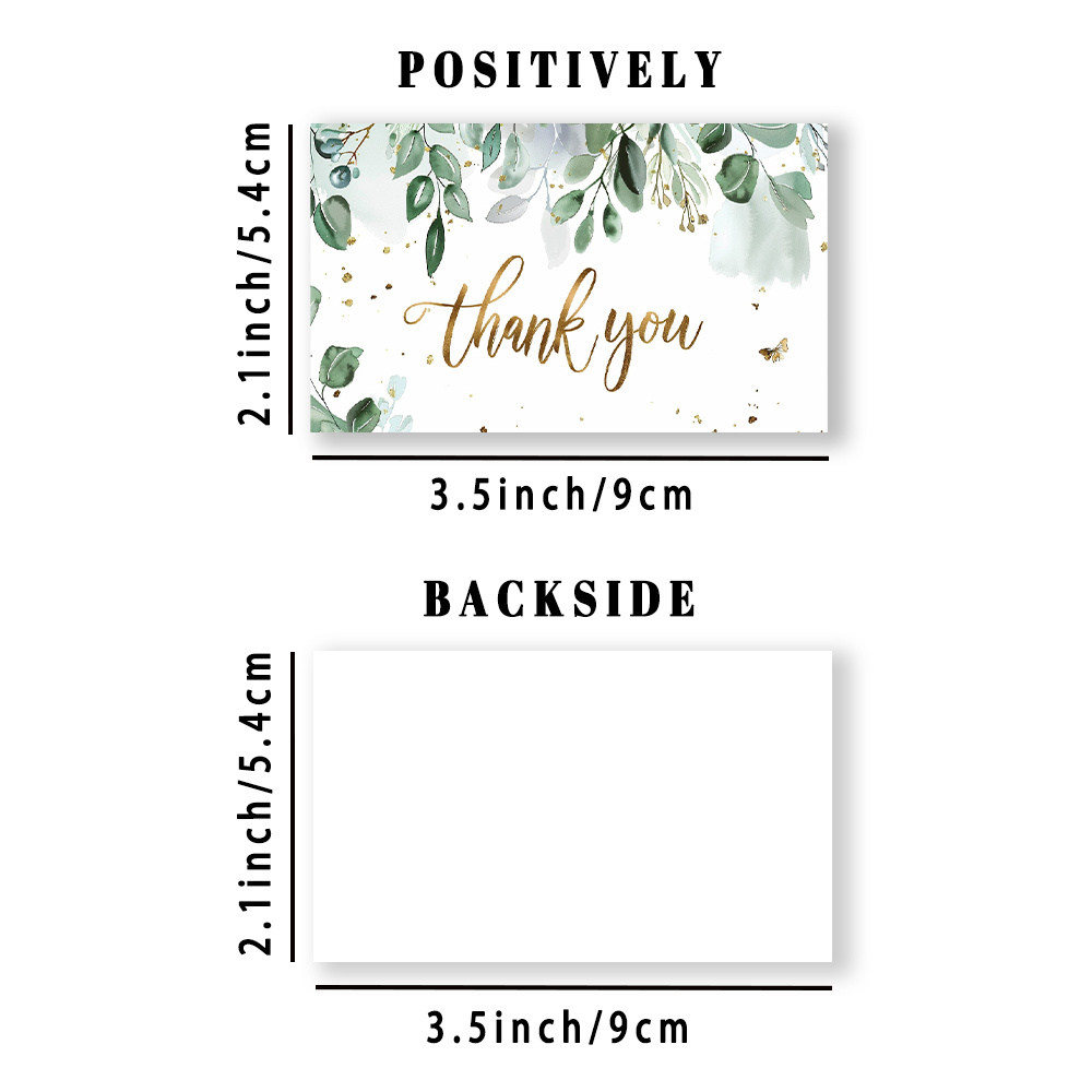 TEMU 50pcs, Eucalyptus Leaf Thank You Cards, Fresh Watercolor Green Plant Cards, Thank You Cards, Cards, Gratitude, Thank You Cards For Gifts, Gift