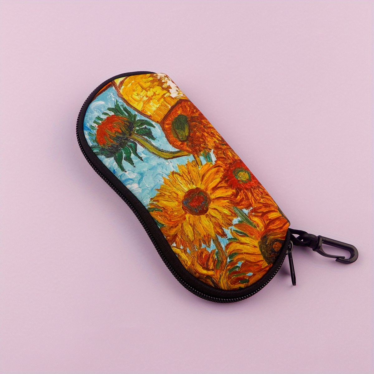 Image of 1pc Van Gogh Art Eyewear Case Suitable For - Portable Zipper With Van Gogh Oil Painting, Glasses Holder For Fashion Glasses, Reading Eyewear, Compact Case For & Daily Use