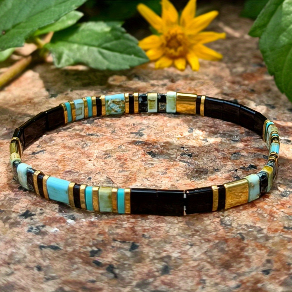 E-shop Ein Damen-Modellarmband im Bohemian-Stil, handgefertigtes TILA-Elastikarmband, perfektes Geschenk für Ehefrau/Ehemann/Paare/Freunde,