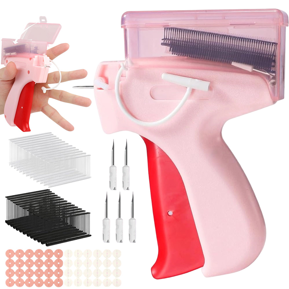 1 Stitching Kit Including 5 Needles, 1000 Mini Fasteners, And 96 Stickers Suitable For Cotton, Denim, Linen, Polyester, And Wool