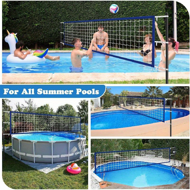1pc Upgraded Pool Volleyball Net, 15x3ft Pool Volleyball Net for Adults and Family Underwater Pool Games 2025 Summer Pool Floating Party Gift, Thickened Border