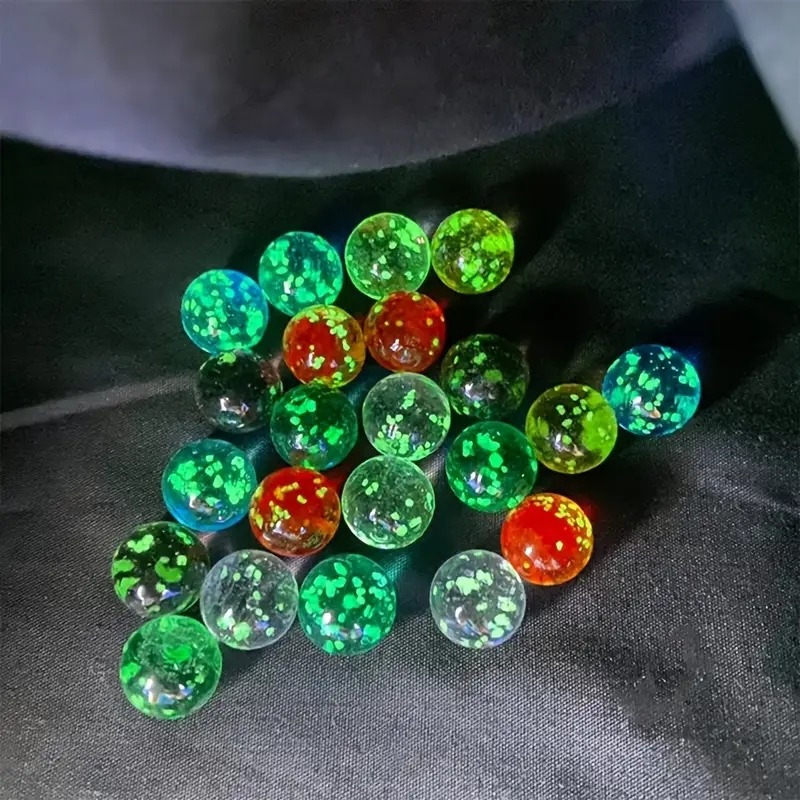 

6pcs Glass Marbles Set, Handmade 1.4cm/0.55inch, Uncharged -the-dark Marble Dice For Games, Diy Crafts, And Home Decor