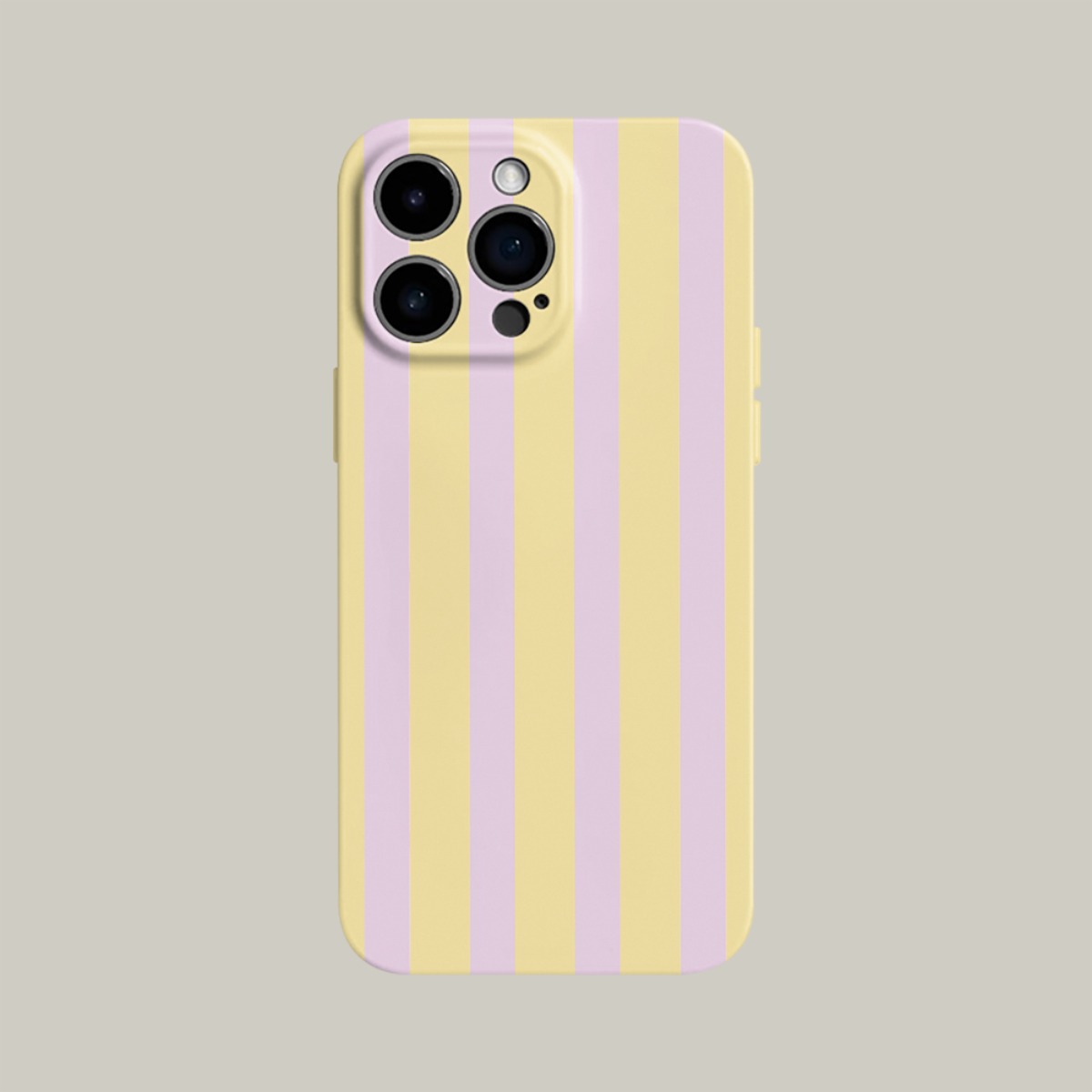TEMU Phone Case: 2d Printed 1pc Phone Case - Easy-to-use Pink, Purple, And Yellow Vertical Stripe Pattern Phone Case, Full-coverage Shockproof Hard