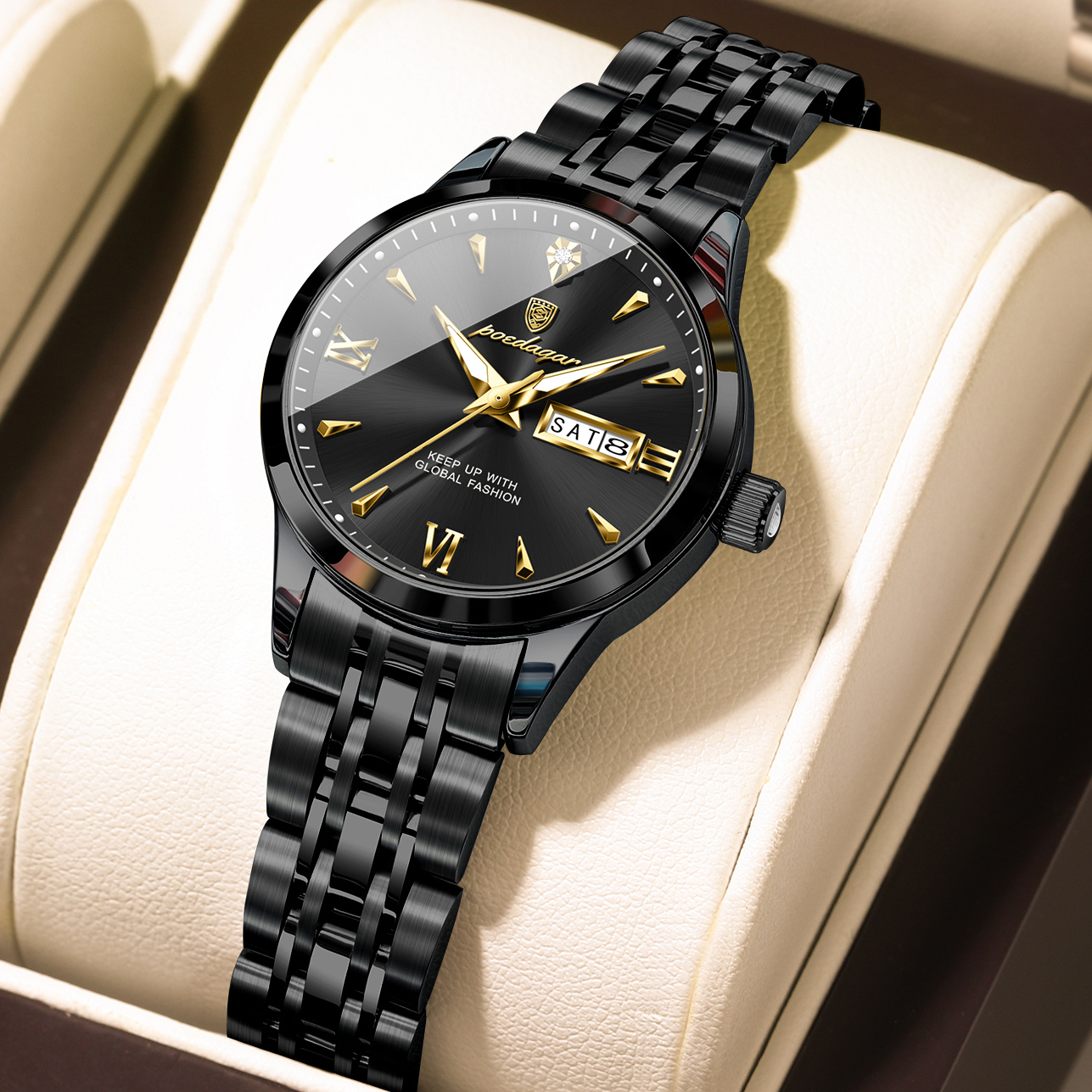 TEMU Business Men's Watch, Multifunctional, Night Light Pointer, Date Cycle Display, Strap, Mechanical Automatic Movement, Men's Fashion Watch,