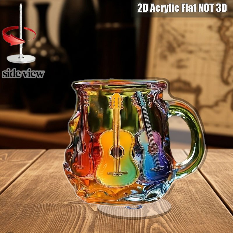 TEMU 2d Flat - 1pc Of A 2d Flat Acrylic Mug That , Featuring Vibrant . An Elegant Decorative Item, Perfect For An Entryway Or Bedroom, Making It A Gift