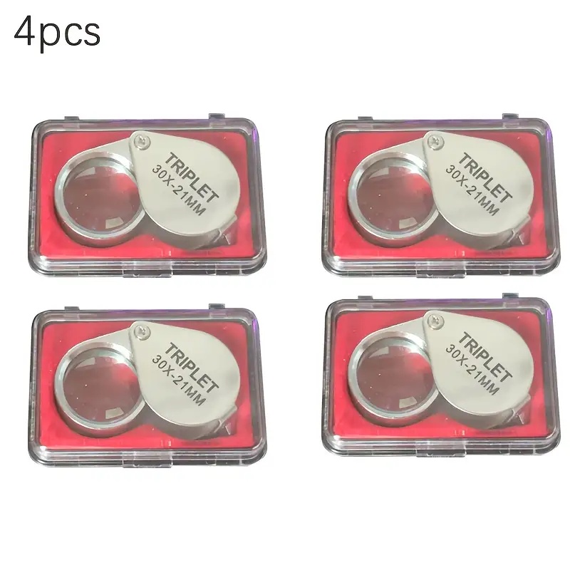 30X-21MM Mini Jewellery Magnifier - 4pcs Set