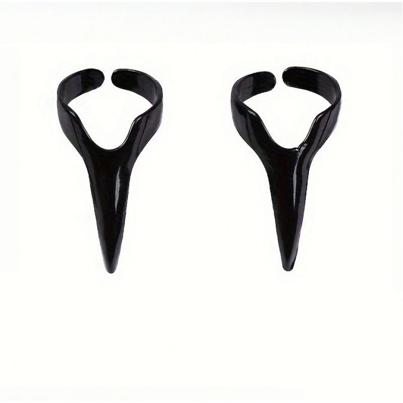 TEMU 2pcs Of Vintage Gothic Hair Parting Tools- Stainless Steel Finger Braiding And Claw Ring Separating Accessories, Suitable For All Hair Types,