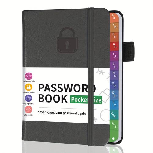 compact hardcover organizer for website and notes featuring a z tabs premium binding design measuring 5 9 x 3 9 matte end