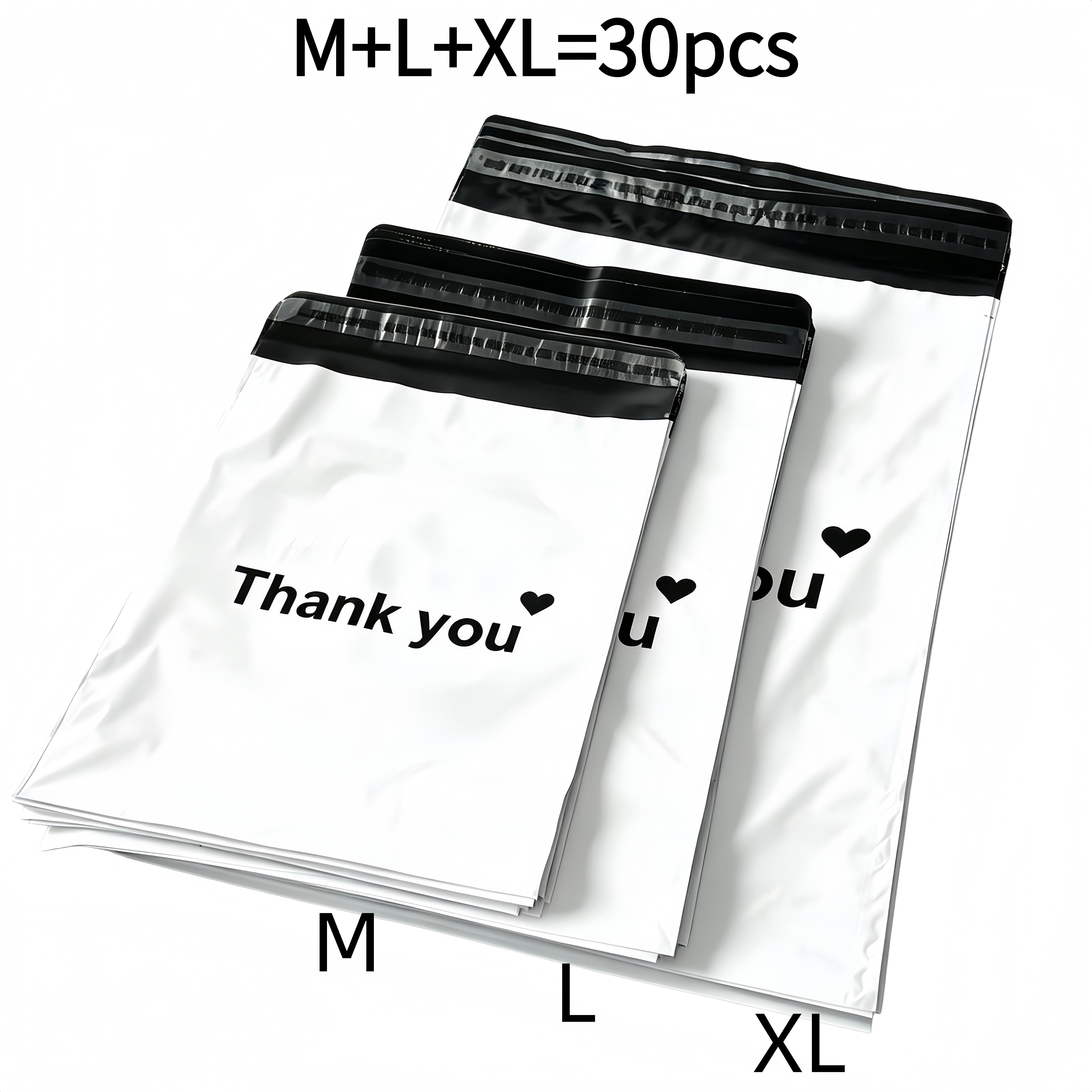 TEMU Lot de 30 sacs de imprimés, sacs d'expédition, sacs de rangement pour enveloppes de et plastique auto-adhésif pour sacs d'emballage. tailles (10
