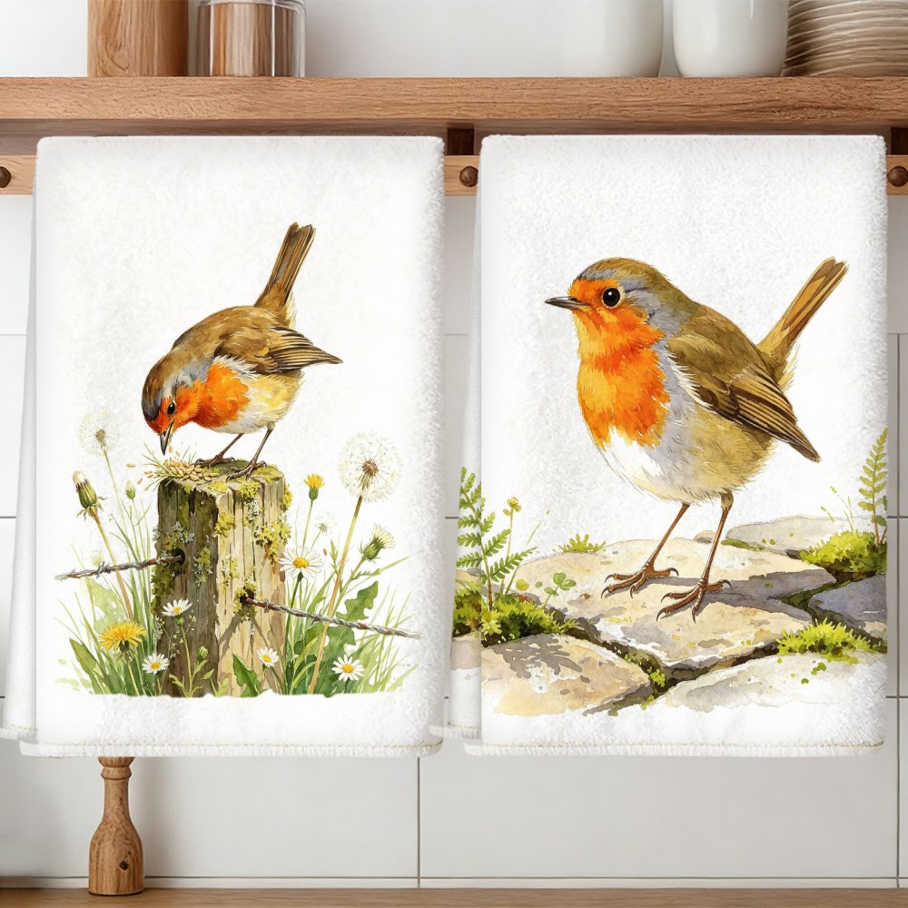 TEMU W 2pcs Kitchen Towel,soft Absorbent Microfiber Dish Cloths For Cleaning, Decorative Housewarming/birthday Gifts For Mom, , Neighbors,watercolor