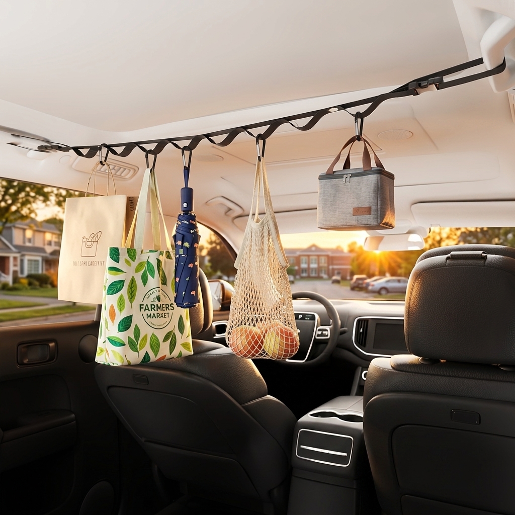 Car Clothesline Hanging Rack, Adjustable Vehicle Clothes Hanger For Travel & Daily Use, Clotheslines