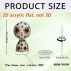 2D Flat, 1pc 360 rotating 2D flat acrylic decoration Polka Dot Sculpture with Exaggerated Eyes and Decorative Pattern Suitable for living room decoration, desktop decoration with base, , 2D Flat