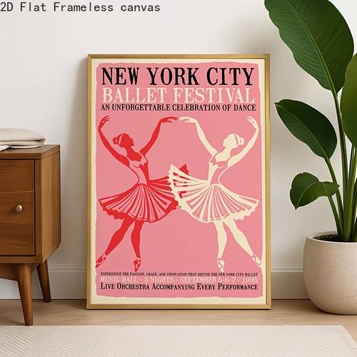 slika predmeta 2d , 2d , posteri i printovi, dostupne različite veličine, bez okvira, 1 kom, poster ballet - plesni print elegantni plesni ružičasta graciozna poza, zabavna dekoracija za zid od platna, pogodno za restorane, hotele, urede