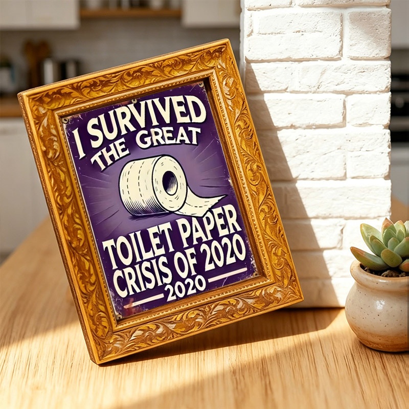 TEMU 1pc Vintage " Toilet Paper Of 2020" Wooden Magnet - Wood Funny Fridge Magnets Suitable For Home Decor, Housewarming Gifts, Birthday Presents For