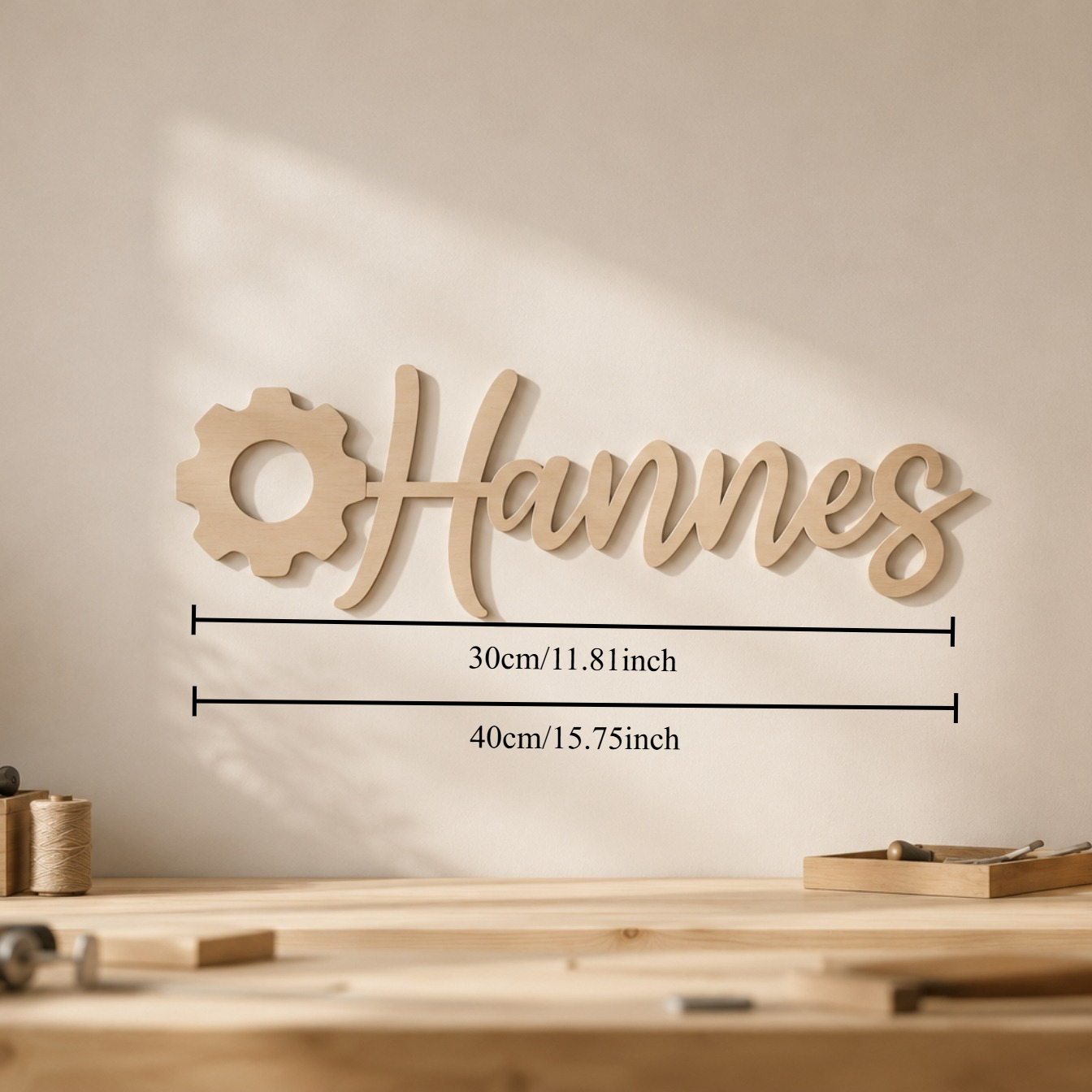 TEMU Custom-made Natural Wood Nameplates, Engraved With Initials, Are Suitable For Bedrooms, Living Rooms, Rustic Farmhouse-style Wall Decorations,