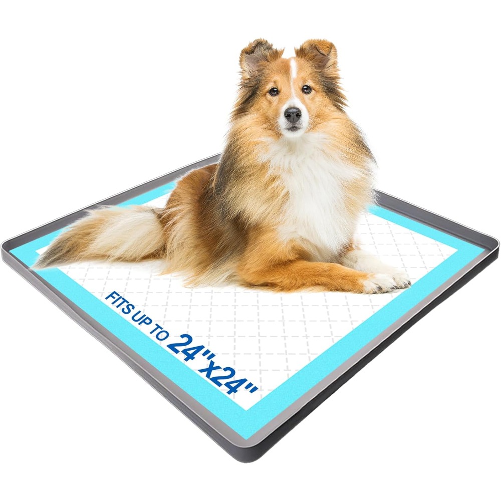 TEMU Dog Pee Pad Holder - Silicone Puppy Potty Tray With High Edge For Training, To 24