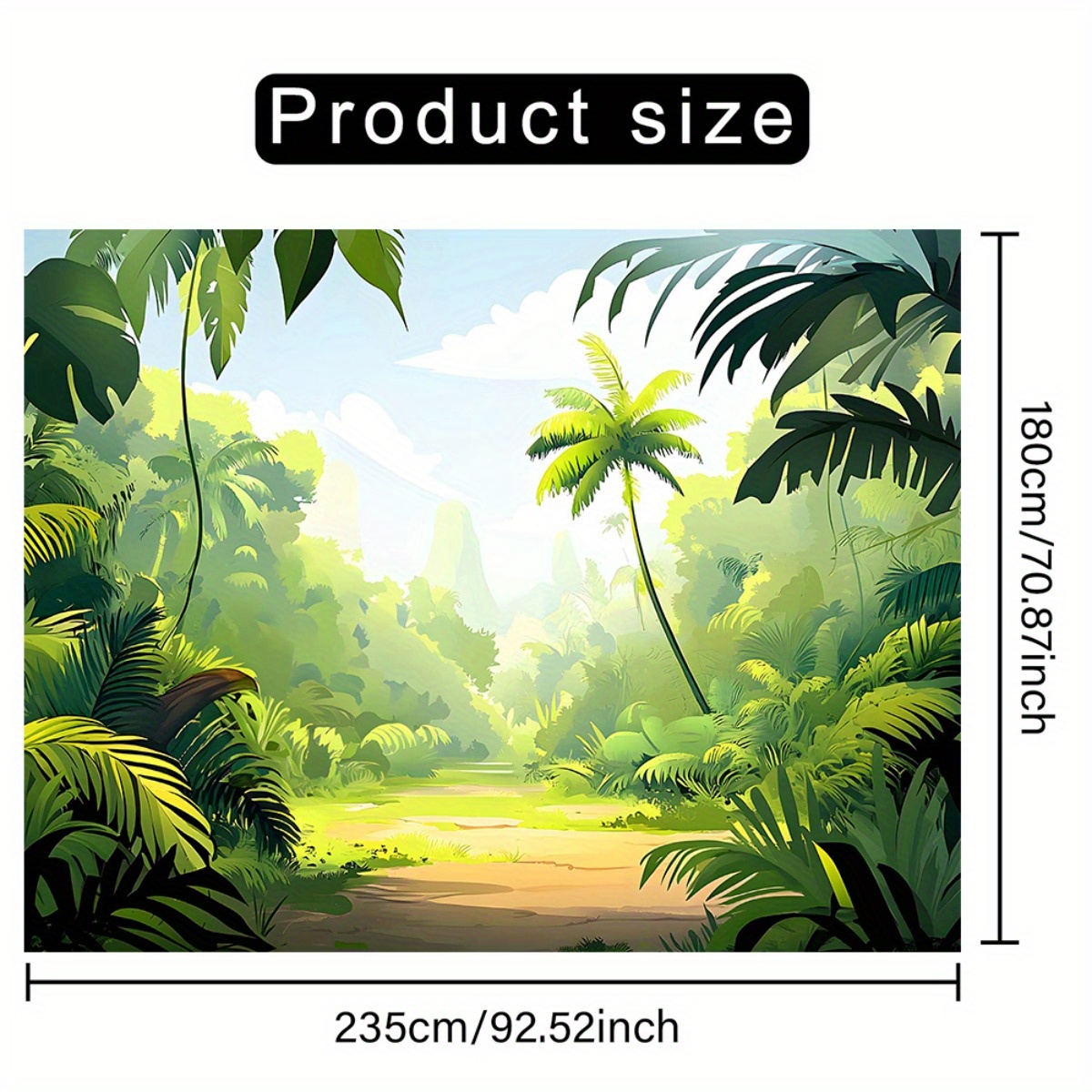 TEMU 1pc Jungle Large Size Background Banner Party Banner Background Banner Prop Wall, Making Beautiful Photo Booths, Birthday Parties, Anniversary
