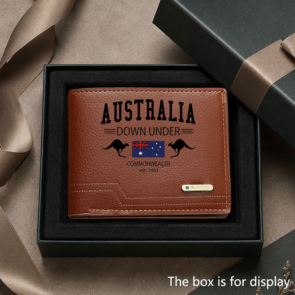 TEMU Men's Luxurious Australian Kangaroo Flag Men's Wallet, Portable Easy Design, Multi-card Slot Design Unisex, Suitable For Daily Outing Cash And