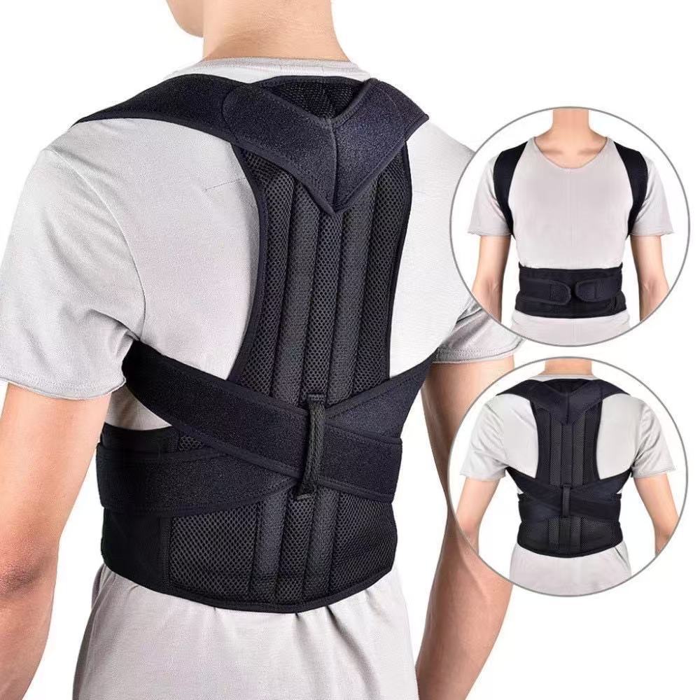 unisex adjustable posture   back support lumbar support belt with adjustable shoulder straps and thickened pads breathable non slip design suitable for lower back spine men and women sitting standing traveling Product details 3