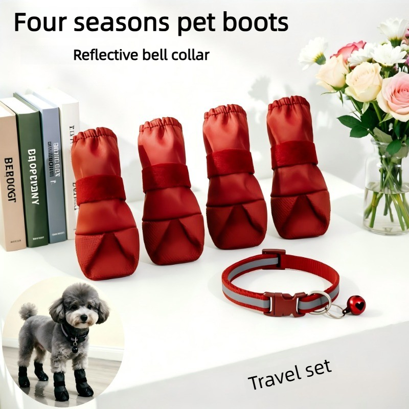 Pet Walking Outing Set with High-Top Pet Boots