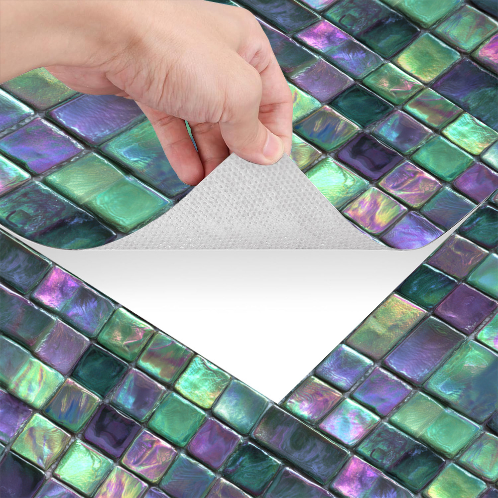 TEMU 5pcs (5-pack) Self-adhesive Vinyl Floor Tiles Suitable For Kitchen, Bathroom, Living Room, Balcony - Peel-and-stick Waterproof Mosaic With