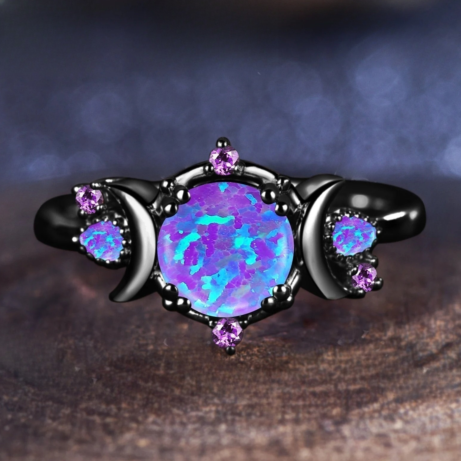 black and purple ring sold on Temu United States