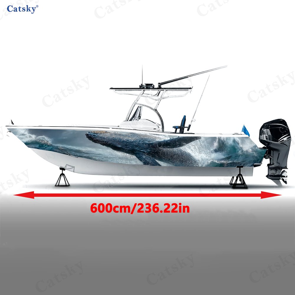 2pcs Nautical Theme Whale PVC Stickers for Boats