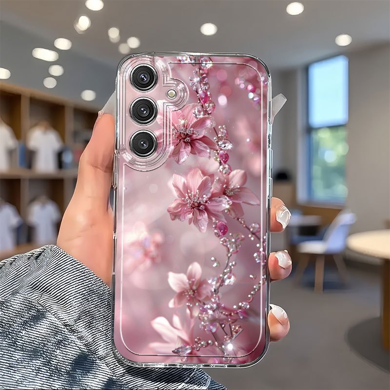 TEMU Phone Case - Glitter Floral Tpu Phone Case Pattern For Galaxy A02 A03s A04 A05s A06 A13 A14 A15 A16 5g A21s A22 A23 A24 A25 A32 A34 A35 A50 A52