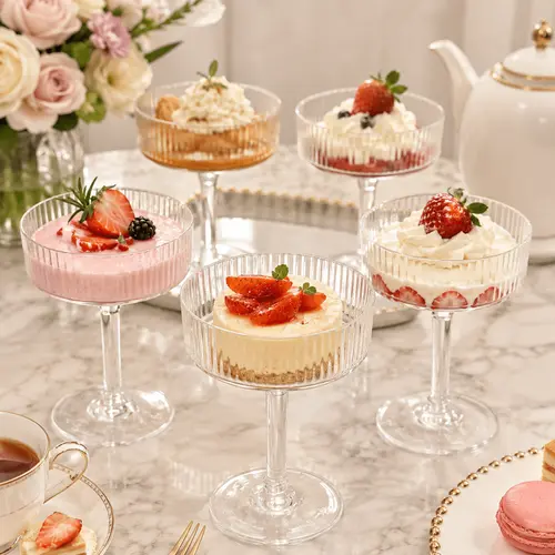 Mini Plastic Rib plastic dessert cups sold on Temu Australia