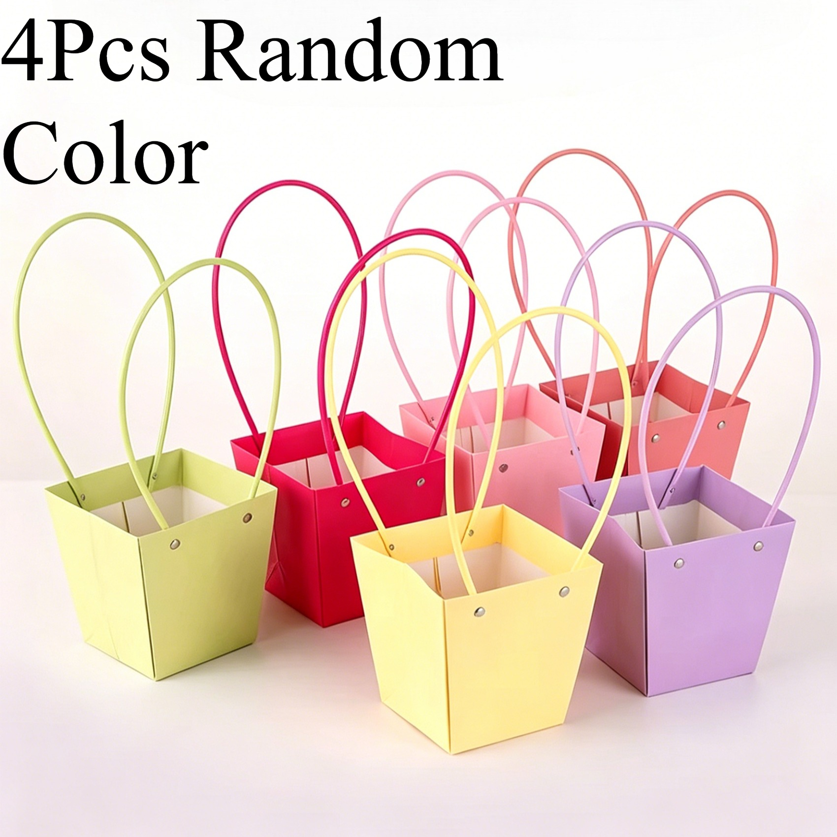TEMU Cadeau Pour Elle/Lui Un Cadeau Pour Eux : Boîte d'Arrangement Floral Portable - Panier à Fleurs Trapézoïdal , Pochette à Fleurs de Géranium, Sac