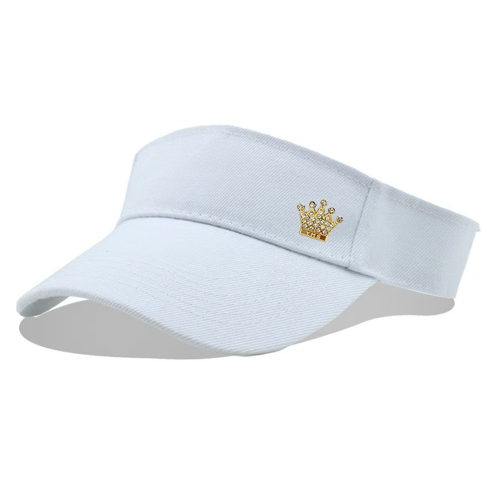 TEMU 1pc Spring Summer Universal Crown Rhinestone Pattern Solid Color Empty Top Baseball , Unisex Versatile Sports , Suitable For Outdoor Running,