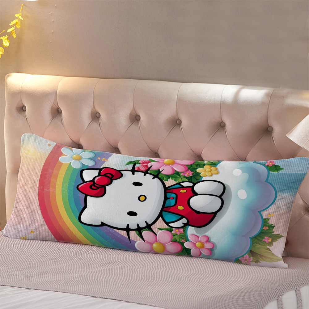 

1pc Sanrio Hello Kitty Full Pillow, Double-sided, For Side, Back, Stomach Sleepers, Zip Closure, Machine Washable, Polyester .00, Contemporary Style