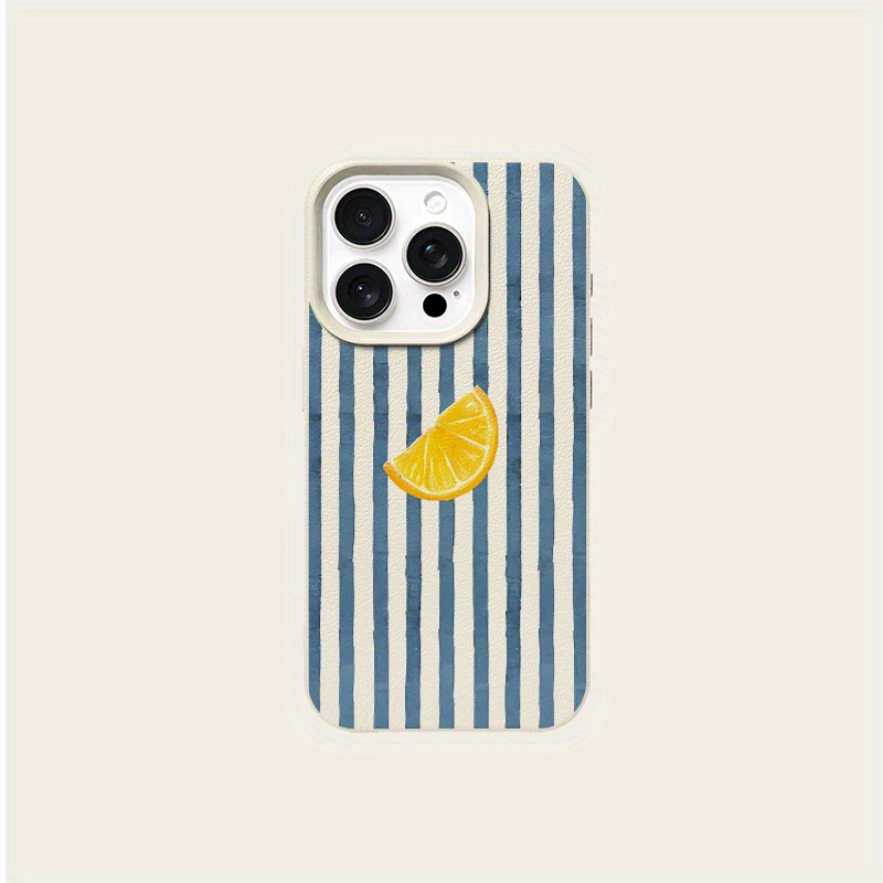 Blue Lemon Illustration Design Case for iPhone 16 Pro Max/16 Plus/15 Pro Max/15 Pro/15 Plus/15/14 Pro Max/14 Pro/14 Plus/14/13 Pro Max/13 Pro/12 Pro Max/12 Pro/11 Pro, Soft Cover, New Style, Fashionable, Protective, Gift,, Business