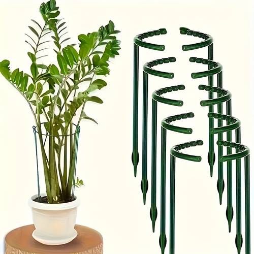 8pcs set 4 curved rods 4 straight rods 9 84 inch plastic plant support stake ring suitable for greenhouse garden semi circular fixed rod for indoor flowers and climbing plants flexible and adjustable bonsai tool height