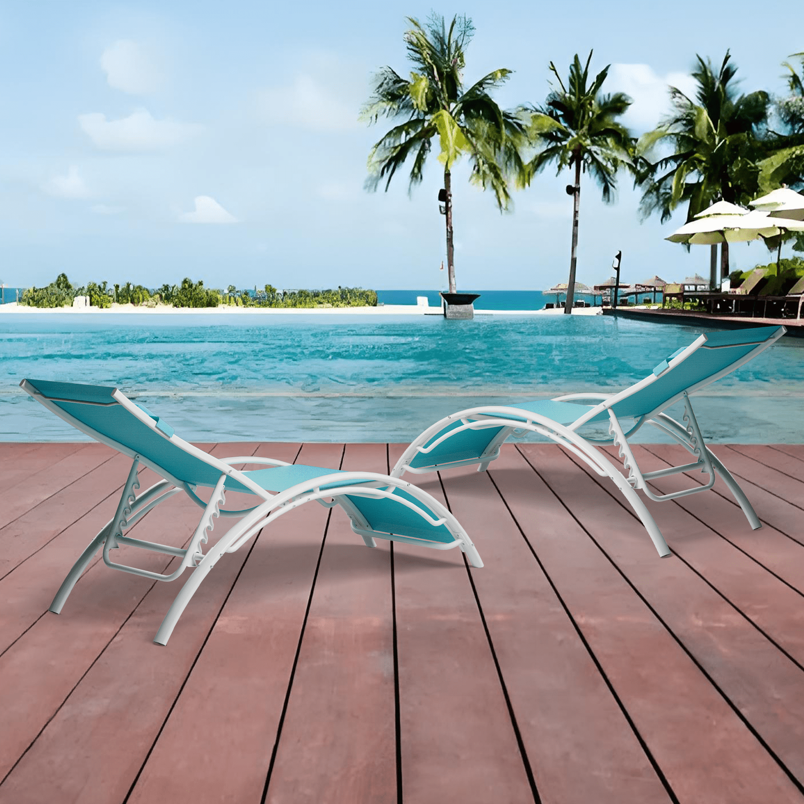 Lounger: Aluminum Alloy Sun Lounger 2pcs Set