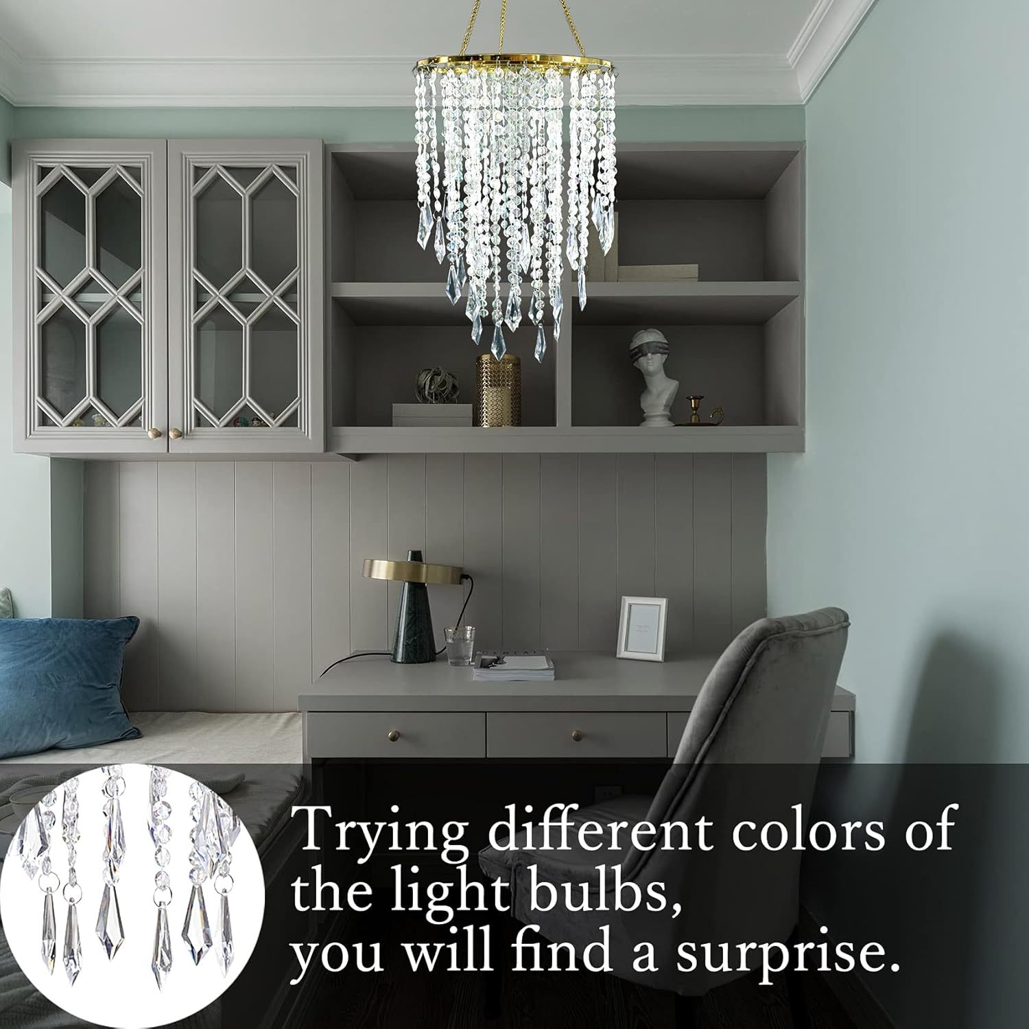 3 tier acrylic chandelier ceiling light shade with   elegant beaded hanging pendant lampshade for bedroom wedding party decor 12 9 h x 8 7 w party ceiling light luxurious chandelier tiered chandelier chandeliers for ceiling details 3