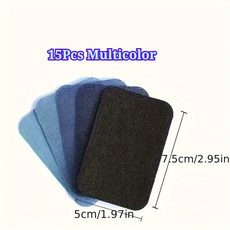 TEMU 10/15/20 piezas de parches de reparación de jeans novedosos para hombre, parches de reparación de ropa para planchar, pegatinas rectangulares de